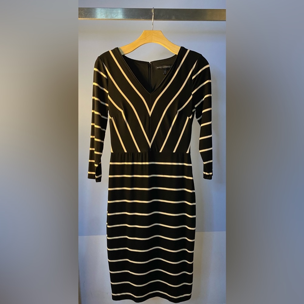 WHBM Black & White Stripe Dress